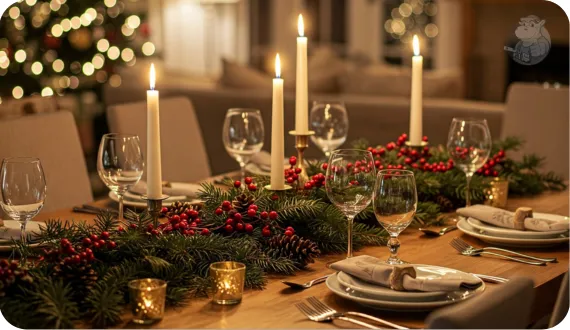 elegancki stół wigilijny